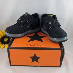 NIB Besson JouJou Black Shooting Star Kids Sneakers 8Y